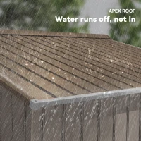 Outsunny 9.1'x6.4'x6.3' Garden Storage Shed w/ Floor Foundation Metal Tool Storage House w/ Double Doors Dark Grey Yellow(m-7)