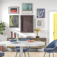 HOMCOM 28" x 35" Hockey Jersey Frame, Jersey Shadow Box for Basketball Football Baseball, Brown(m-10)