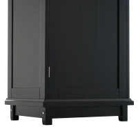 Tall Bathroom Storage Cabinet with Glass Doors, Free-Standing Design, Adjustable Shelves for Stylish Organization, 18" L x 14" W x 63" H, Black(m-13)