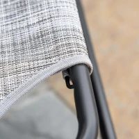 Outsunny Garden Rocking Chair, Outdoor Indoor Sling Fabric Rocker for Patio, Balcony, Porch, Gray and Brown(m-8)