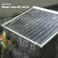 Outsunny 7' x 4' x 6' Garden Storage Shed Outdoor Patio Metal Tool Storage House w/ Foundation Kit and Double Doors Dark Grey(m-7)