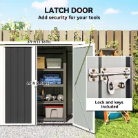 Outsunny 5x3 Metal Garden Storage Shed with Double Door, Durable Metal Shed for Garden, Patio, Lawn, Black(m-5)