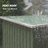 Outsunny 9' x 4' Garden Metal Storage Shed Outdoor Equipment Tool Box with Foundation Kit, Ventilation & Doors, Light Green(m-7)