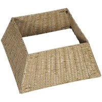 HOMCOM Rustic Christmas Tree Skirt, Plastic Christmas Tree Collar for Party, Holiday, Home Decoration, Natural(m-11)