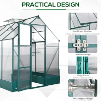 Outsunny 8.2' x 6.2' Greenhouse Aluminum Frame with Temperature Controlled Window(m-5)
