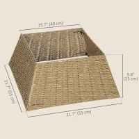 HOMCOM Rustic Christmas Tree Skirt, Plastic Christmas Tree Collar for Party, Holiday, Home Decoration, Natural(m-3)