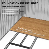 Outsunny 7' x 4' x 6' Garden Storage Shed Outdoor Patio Metal Tool Storage House w/ Foundation Kit and Double Doors Yellow(m-6)