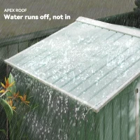 Outsunny 7' x 4' x 6' Garden Storage Shed Outdoor Patio Metal Tool Storage House w/ Foundation Kit and Double Doors Light Green(m-7)