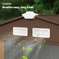 Outsunny 7' x 4' x 6' Garden Storage Shed Outdoor Patio Metal Tool Storage House w/ Foundation Kit and Double Doors Yellow(m-9)