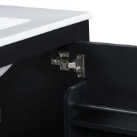 30" Bathroom Vanity with Single Undermount Sink, Cabinet with Soft-Close Doors and Versatile Storage, 30" L x 18.5" W x 34" H, Black+White(m-11)