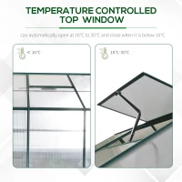 Outsunny 8.2' x 6.2' Greenhouse Aluminum Frame with Temperature Controlled Window(m-6)