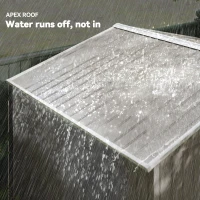 Outsunny 9.1'x6.4'x6.3' Garden Storage Shed w/ Foundation Kit Metal Tool Storage House w/ Double Doors Distressed Light Brown(m-7)