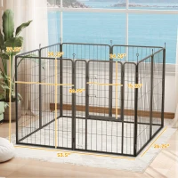 PawHut 39 Inch Exercise Pen, Heavy Duty Dog Playpen, 8 Panel Metal Pet Fence for Medium and Large Dogs, Black(m-3)
