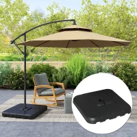 Outsunny 4 Pieces Square Patio Umbrella Base Stand, Outdoor Cantilever Offset Umbrella Weights, 198lb Capacity Water or 286lb Capacity Sand, Black(m-9)