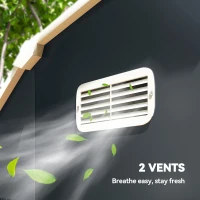 Outsunny 8' x 4' Galvanized Outdoor Storage Shed, Garden Shed with Adjustable Shelves, Double Sliding Doors and Vents(m-7)