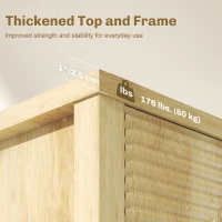 HOMCOM 47" Buffet Cabinet with Storage, Fluted Sideboard with Push to Open Design, 2 Adjustable Shelves and 4 Doors, Natural(m-4)