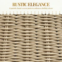 HOMCOM Rustic Christmas Tree Skirt, Plastic Christmas Tree Collar for Party, Holiday, Home Decoration, Natural(m-5)