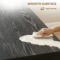 HOMCOM Extendable Dining Table, Expandable Kitchen Table for Small Spaces, Seats up to 6 People, Distressed Black(m-6)