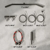 Soozier Weight Cable Pulley System for Home Gym with Universal Loading Pin for LAT Pull Down, Biceps Curl Workout, Red(m-3)