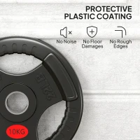 Soozier Weight Plates Set, 2-Inch Barbell Weights Set w/Tri-Grips for Home Gym Weightlifting and Strength Training, 2 x 22lbs(m-6)