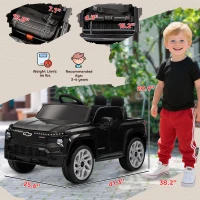 Qaba 12V Chevrolet Silverado EV RST Licensed Kids Electric Car with Parent Remote Control, Spring Suspension, Black(m-3)