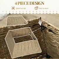 HOMCOM Rustic Christmas Tree Skirt, Plastic Christmas Tree Collar for Party, Holiday, Home Decoration, Natural(m-6)