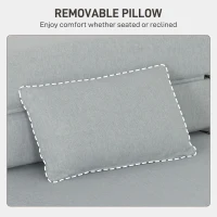 HOMCOM Folding Chair Bed with Pillow, Modern Linen Sleeper Sofa Bed for Living Room, Dorm, Guest Use, Light Gray(m-6)