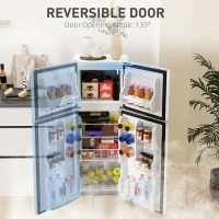 HOMCOM Small Fridge with Freezer, 4 Cu Ft Refrigerator with Reversible Doors, White(m-6)