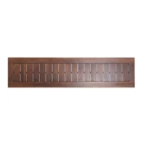 Rustic Acacia Wood Bench Set of 2 with Slat Panel Design, Rustic Style with Earthy Textures, 62" L x 14.5" W x 18" H, Dark Brown(m-8)