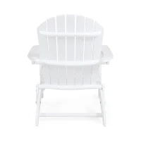 Rustic Acacia Wood Adirondack Chair with Nature-Inspired Textures, Foldable Patio Seating with Traditional Slats, 30" L x 36" W x 34" H, White(m-10)