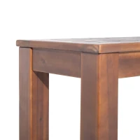 Rustic Acacia Wood Bench Set of 2 with Slat Panel Design, Rustic Style with Earthy Textures, 62" L x 14.5" W x 18" H, Dark Brown(m-6)