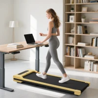 Soozier 2.5HP Walking Pad, Under Desk Treadmill with Remote Control, Transport Wheels and LED Display for Home Gym Office(m-10)