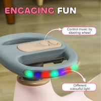 Qaba Kids Wiggle Car w/ Parent Traction Rope, Music, Light, Pink(m-5)