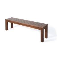 Rustic Acacia Wood Bench Set of 2 with Slat Panel Design, Rustic Style with Earthy Textures, 62" L x 14.5" W x 18" H, Dark Brown(m-10)