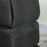 HOMCOM Folding Chair Bed with Pillow, Modern Linen Sleeper Sofa Bed for Living Room, Dorm, Guest Use, Black(m-9)
