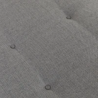 Mid-Century Chaise Lounge with 2 Accent Pillows, Button Tufted Waffle Stitch, Gold Tipped Rubberwood Legs, 64" L x 32" W x 33.5" H, Grey(m-4)