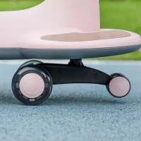 Qaba Kids Wiggle Car w/ Parent Traction Rope, Music, Light, Pink(m-9)