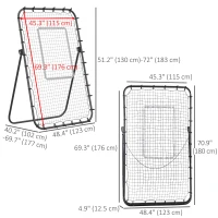 Soozier Volleyball Rebounder Net, Angles Adjustable Soccer Rebounder, Lacrosse Baseball Volleyball Training Equipment Aid(m-3)