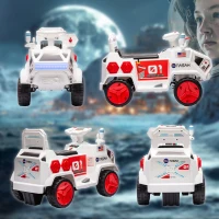 Qaba 6V Mars Rover Electric Car for Kids with Sci-Fi Sounds, Lights, MP3, for Ages 3-5, White(m-9)