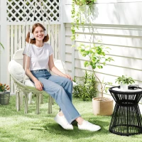 Outsunny Boho Hammock Chair Swing Hanging Chair with Cushion, Chain, Steel Frame for Indoor Outdoor Bedroom Patio Balcony, Cream(m-1)
