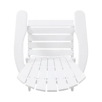 Rustic Acacia Wood Adirondack Chair with Nature-Inspired Textures, Foldable Patio Seating with Traditional Slats, 30" L x 36" W x 34" H, White(m-12)