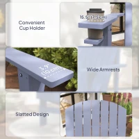 Outsunny Classic Adirondack Chair Muskoka Chair, Garden Deck Chair with Cup Holder for Patio, Indoor, Backyard, Grey(m-9)