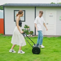 DURHAND 38L Heavy Duty Push/Tow Poly Lawn Roller, U-handle Garden Roller Filled with Water or Sand(m-9)