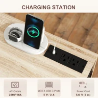 HOMCOM Kitchen Island with Storage, Rolling Kitchen Cart with Foldable Drop Leaf, Power Outlet and USB Ports, Black(m-5)