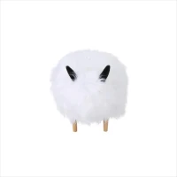 Adorable Upholstered Yak Ottoman with Sturdy Construction, Kid-Friendly Multi-Functional Foot Stool, 26.5" L x 17.5" W x 17.5" H, White(m-8)