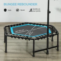Soozier 45" Rebounder Trampoline for Adult, Quiet Bungee Rebounder with Adjustable Handle, Blue(m-6)