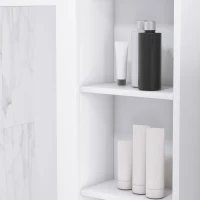 kleankin MDF Medicine Cabinet with Mirror, Bathroom Storage Cabinet with 3-tier Shelves, Wall Mounted, White(m-10)