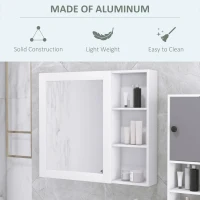 kleankin MDF Medicine Cabinet with Mirror, Bathroom Storage Cabinet with 3-tier Shelves, Wall Mounted, White(m-7)