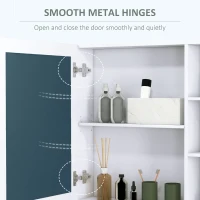 kleankin MDF Medicine Cabinet with Mirror, Bathroom Storage Cabinet with 3-tier Shelves, Wall Mounted, White(m-5)