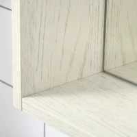 kleankin 31.5 Inch x 25.5 Inch Medicine Cabinet with Mirror, 2-Tier Storage Shelf, Wall Mounted Bathroom Mirror Cabinet, White(m-7)